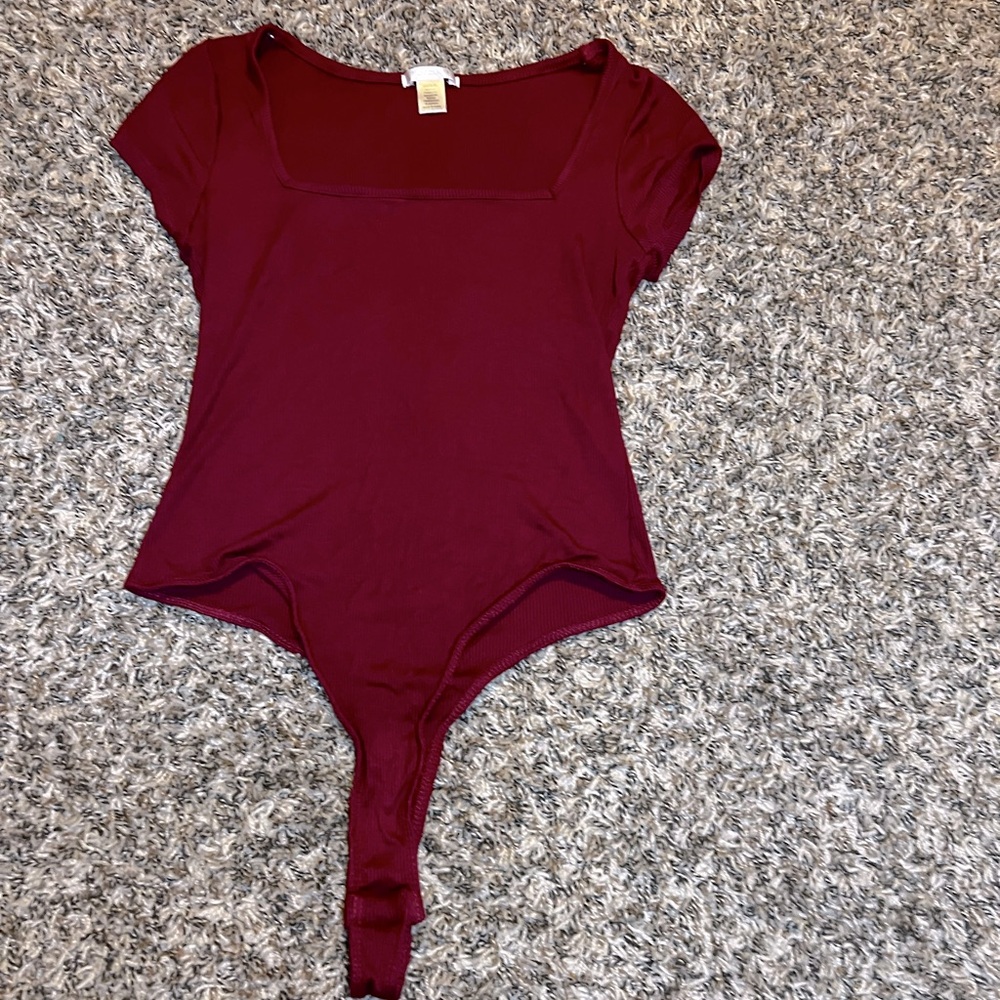 Bozzolo Red Fitted Ribbed Bodysuit